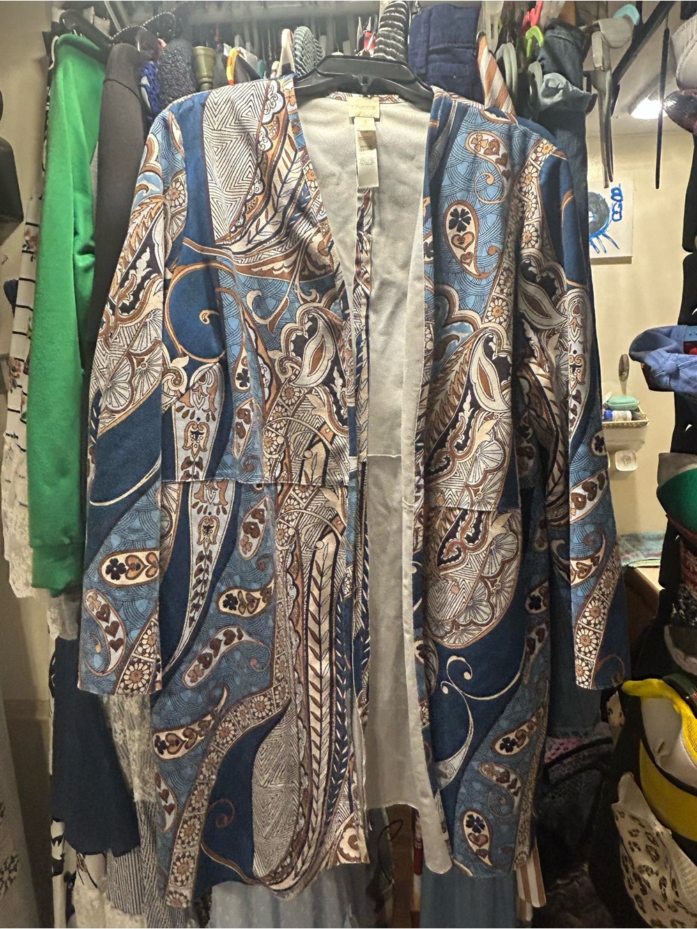 Blue Paisley Open-Front Women's Chico’s Jacket